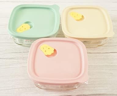 Lock&Lock Oven GLass Cooked Rice Storage Container for Freezer pastel color Set of 3
