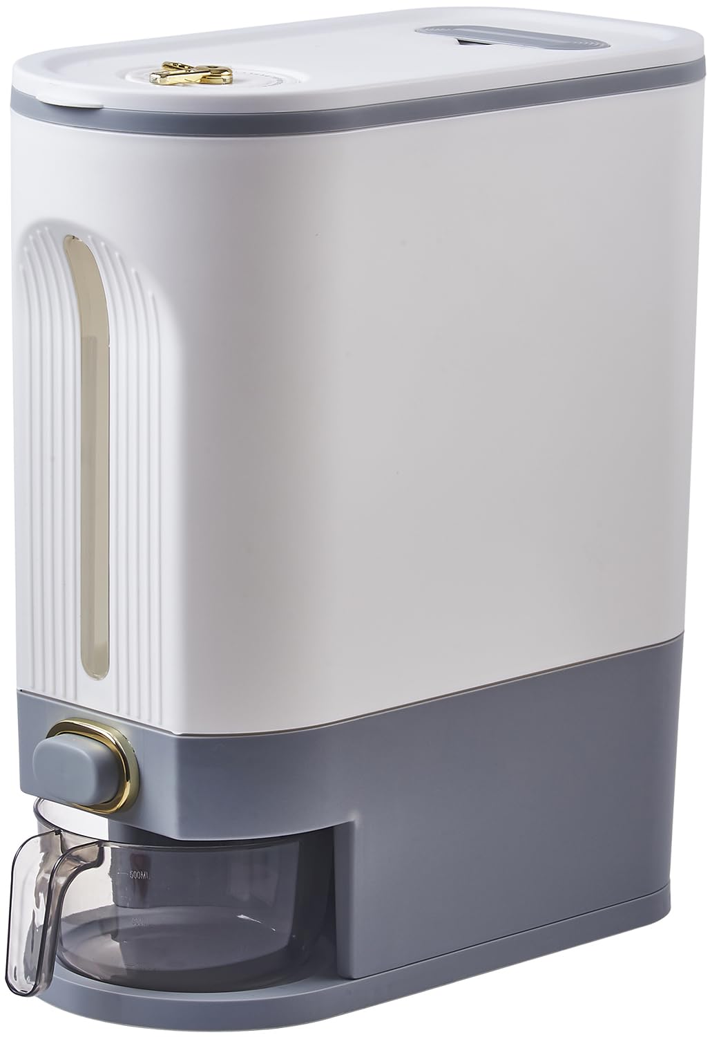 Sooyee Clear Rice Dispenser, Large Cereal Dispenser with Lid