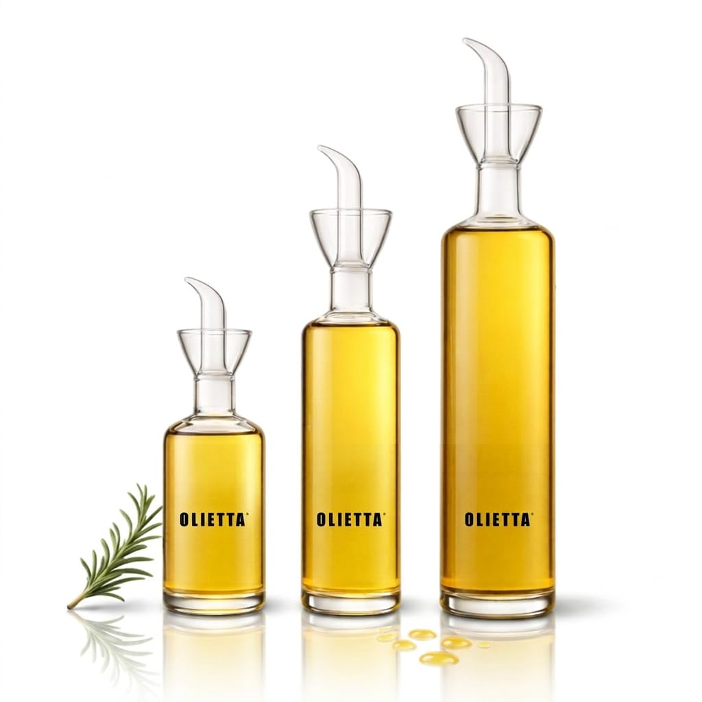 Olive Oil Dispenser Bottle 17 fl oz - Borosilicate Glass Non-Drip Pourer
