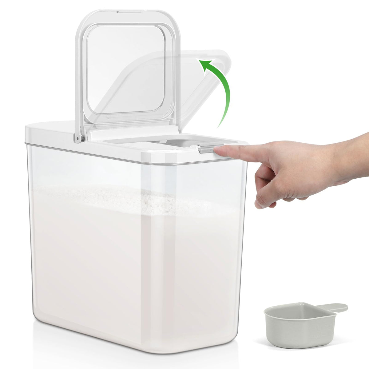 TBMAXS Airtight Rice Container 10 Lbs, Clear Plastic Food Storage Container Bin For Flour Sugar, Dry Food Holder with Easy Locking Lid for Kitchen Pantry Organization and Storage