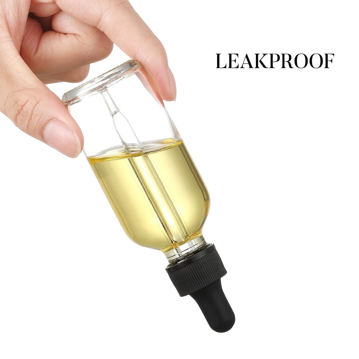 12 Pack, 2 oz Glass Eye Dropper Bottles w/ 3 Stainless Steel Funnels & 1 Long Pipette Dropper & 24 Labels - 60ml Clear Tincture Bottles for Essential Oils, Liquids - Leakproof Travel Essential Bottles