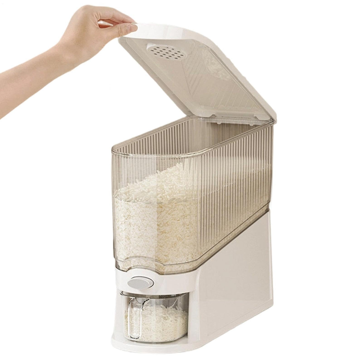 Ultra-Thin Press-Type Rice Dispenser - 13.23lbs Airtight Grain & Cereal St