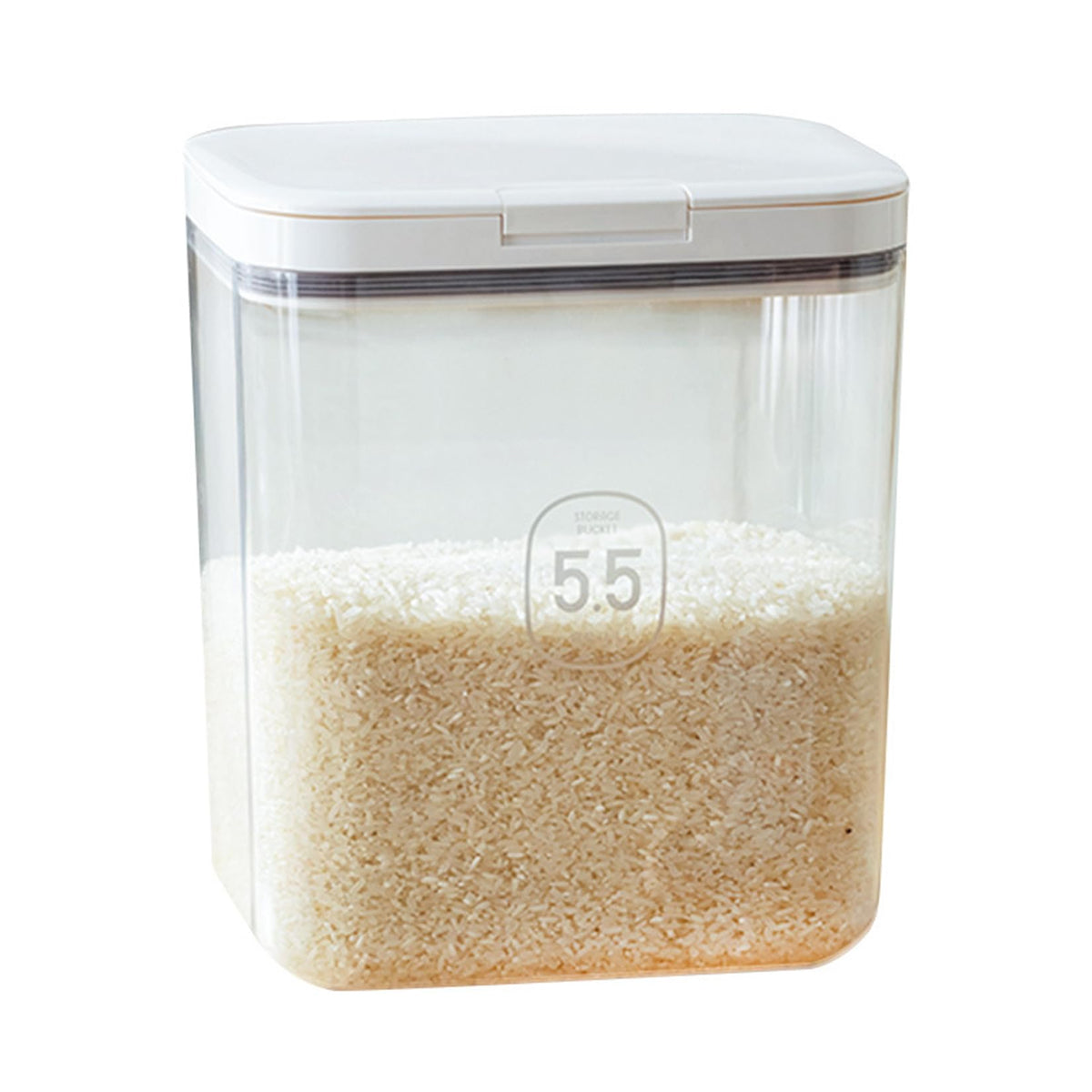 Airtight Rice Storage Bin Flour Storage Container 10 Lbs/5.81Qt, Clear Food Container with Measuring Cup Airtight Lid for Kitchen Pantry Organization and Storage