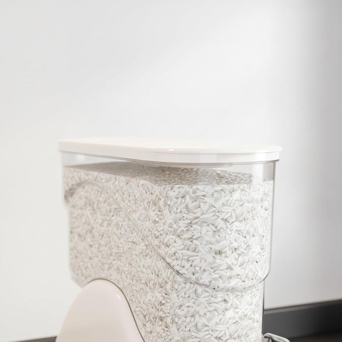 Baoblaze Airtight Grain Dispenser with Receptacle, Small, White