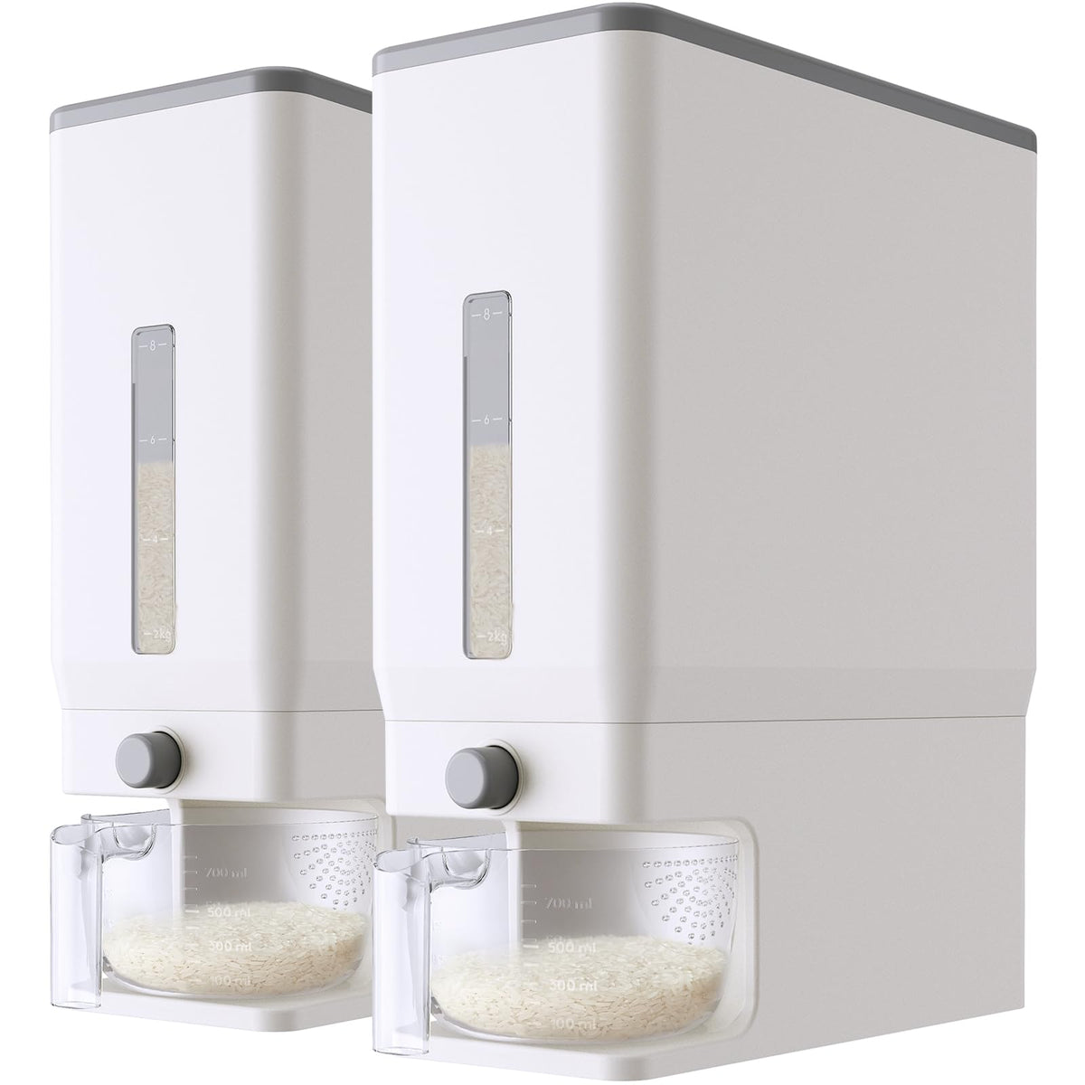 Lifewit Rice Container 26 Lbs, One-Press Dispenser with Measuring Cup