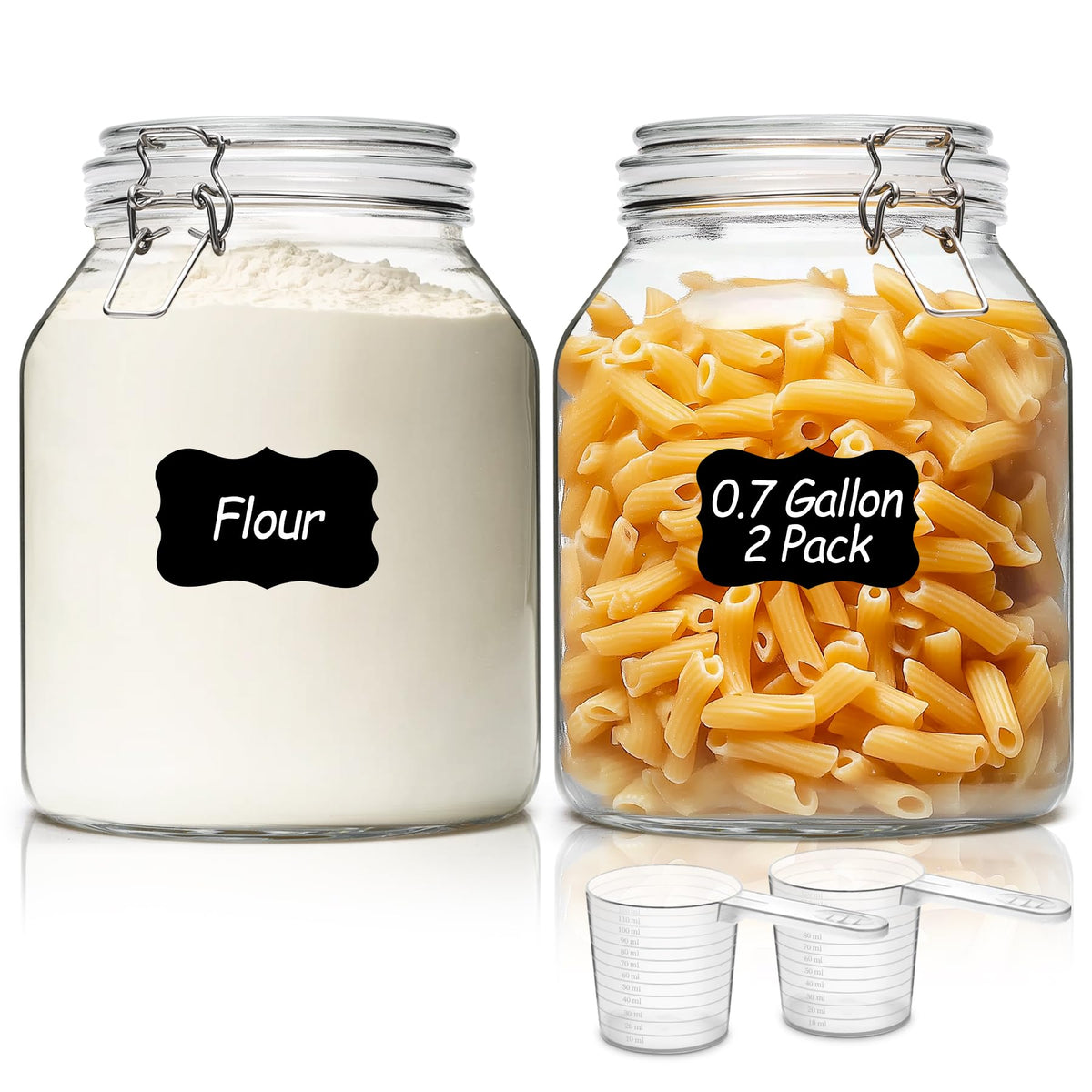 ComSaf Small Glass Spice Jars with Airtight Lids 4 oz 12 Pack with Labels