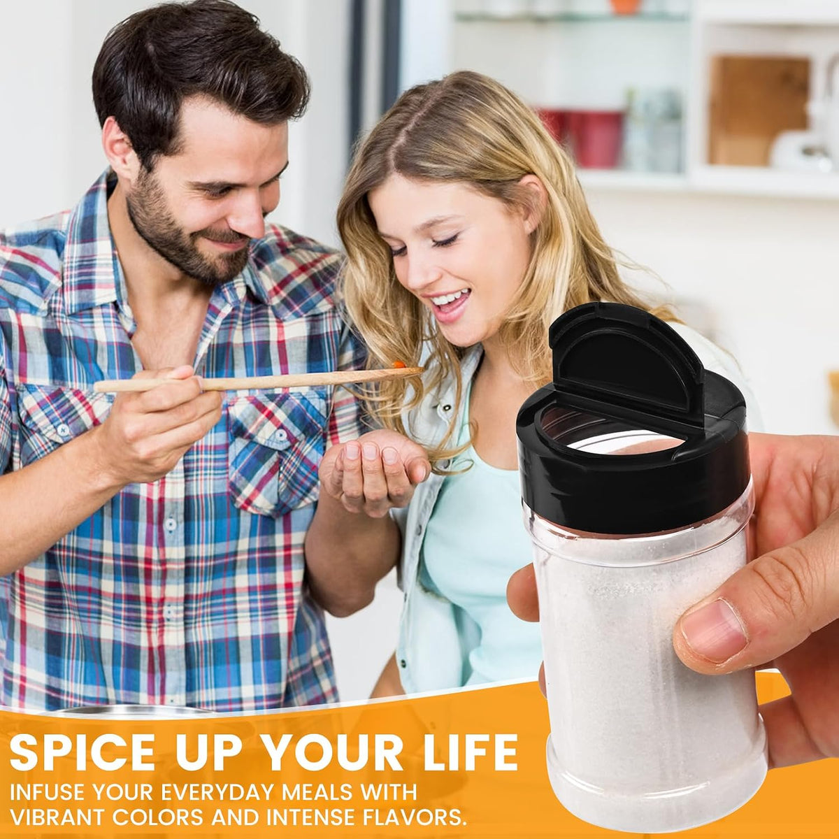 36pcs 5.5oz plastic spice jars with shaker lids, plastic spice jars,seasoning bottles,Used to store seasoning powder.
