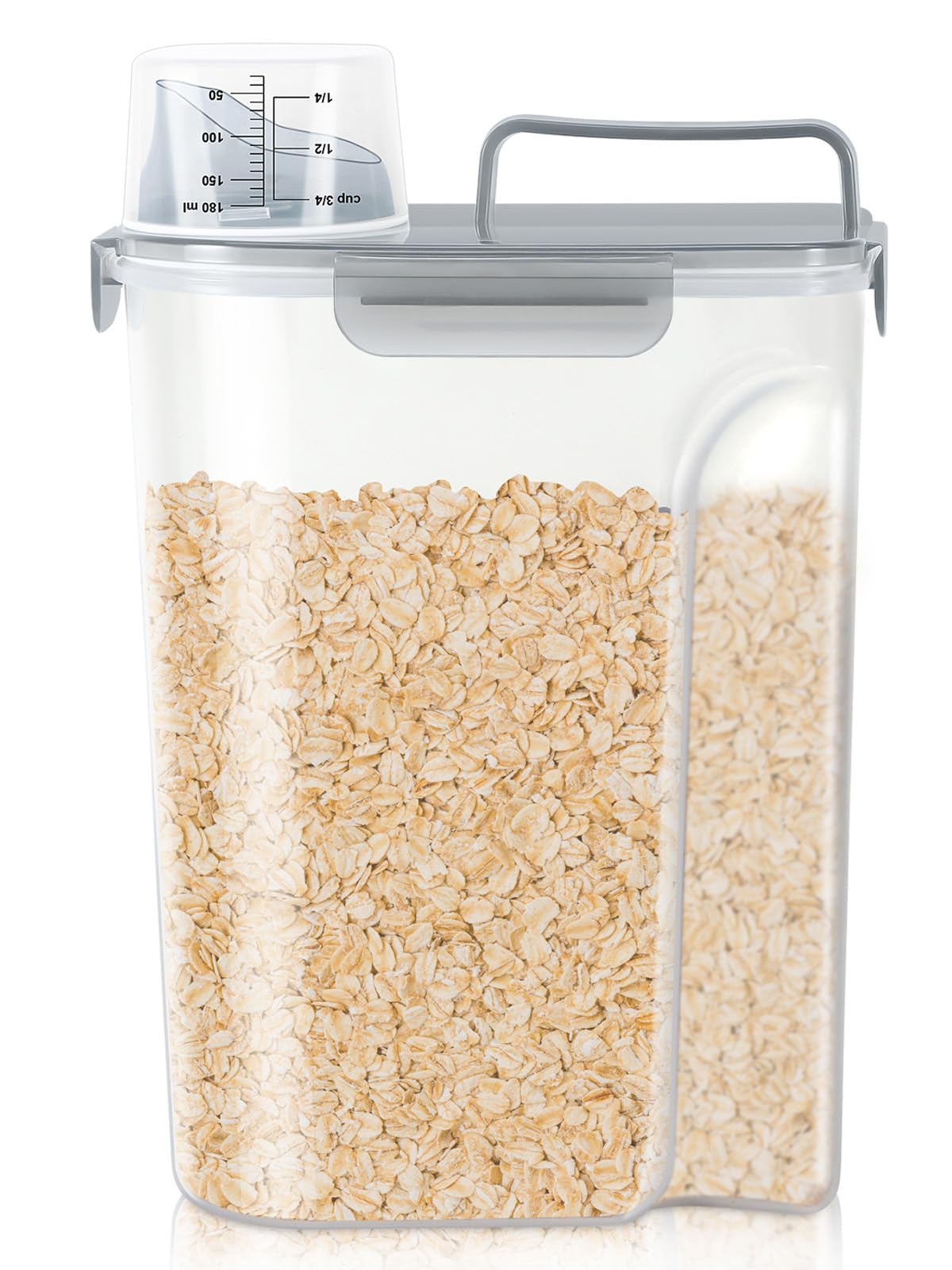 TBMax Rice Storage Container 3 to 5 Lbs - Small Pet Dog Cat Food Container Dispenser with Easy Pouring Spout & Cup, Portable Cereal Container for Small Spaces, Travel, or Daily Use