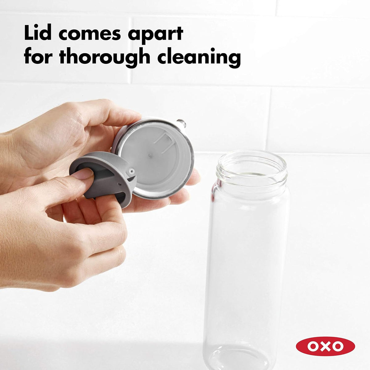 OXO Good Grips Precision Pour Glass Dispenser 2 Piece Set, Oil & Vinegar