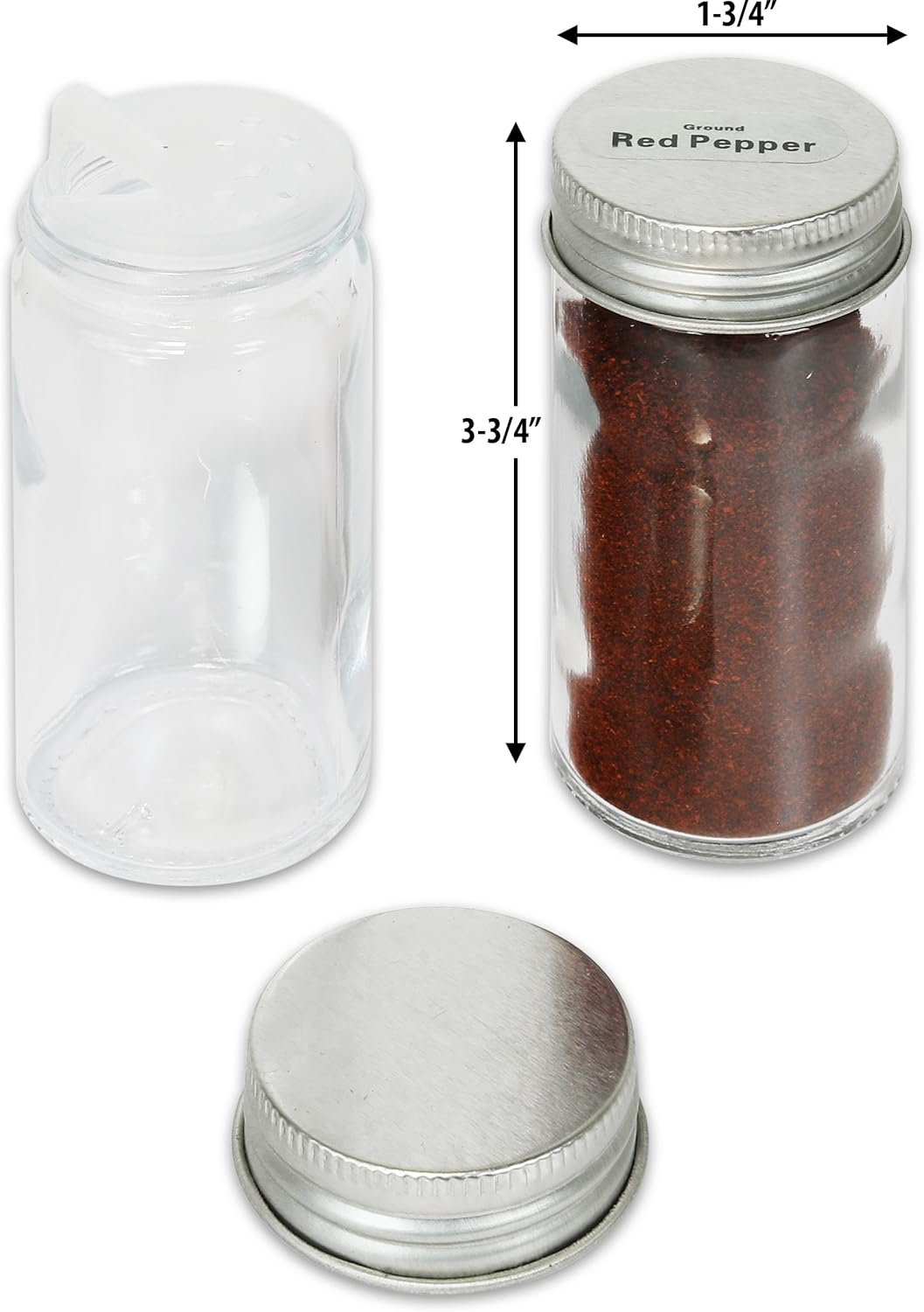 Simple Houseware Spice Jars 3-oz Round Glass Bottles, 12 Pack