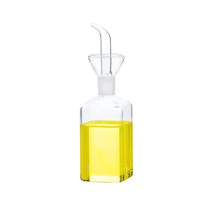 LandHope Oil Bottle Glass Olive Oil Dispenser Bottle Glass Cooking Oil Vinegar Measuring Dispenser With Spout for Kitchen and BBQ (500 ml/17 oz)