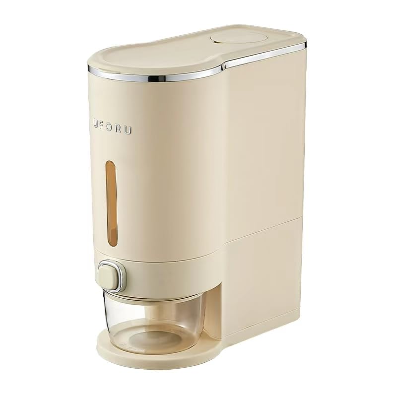 Rice Dispenser With Measuring Cup,Kitchen Grain Storage Container,Pantry&Home Dry Goods Storage Box (22-Pound)