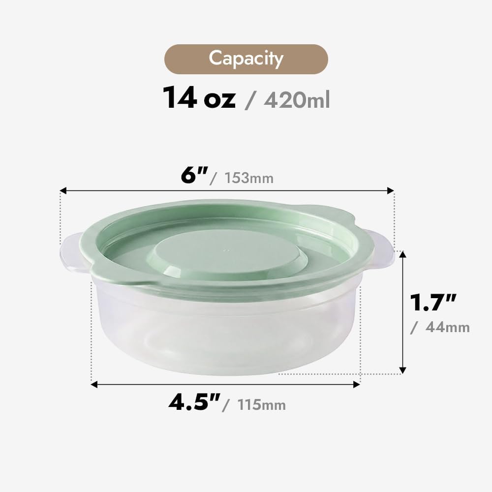 carrotez Plastic Freezer Cooked Rice Storage Container, 4Pack 1.8cup Mint