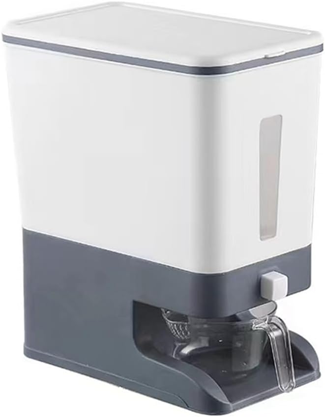 Press-Type Rice Dispenser Sealed Grain Container Dispenser Bucket Rice Cans 10KG-A