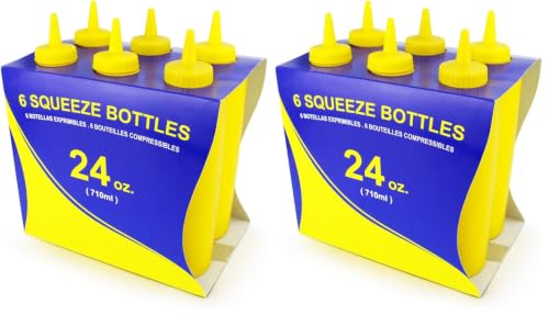 New Star Plastic Squeeze Bottle, 12-Ounce, Set of 6, Clear