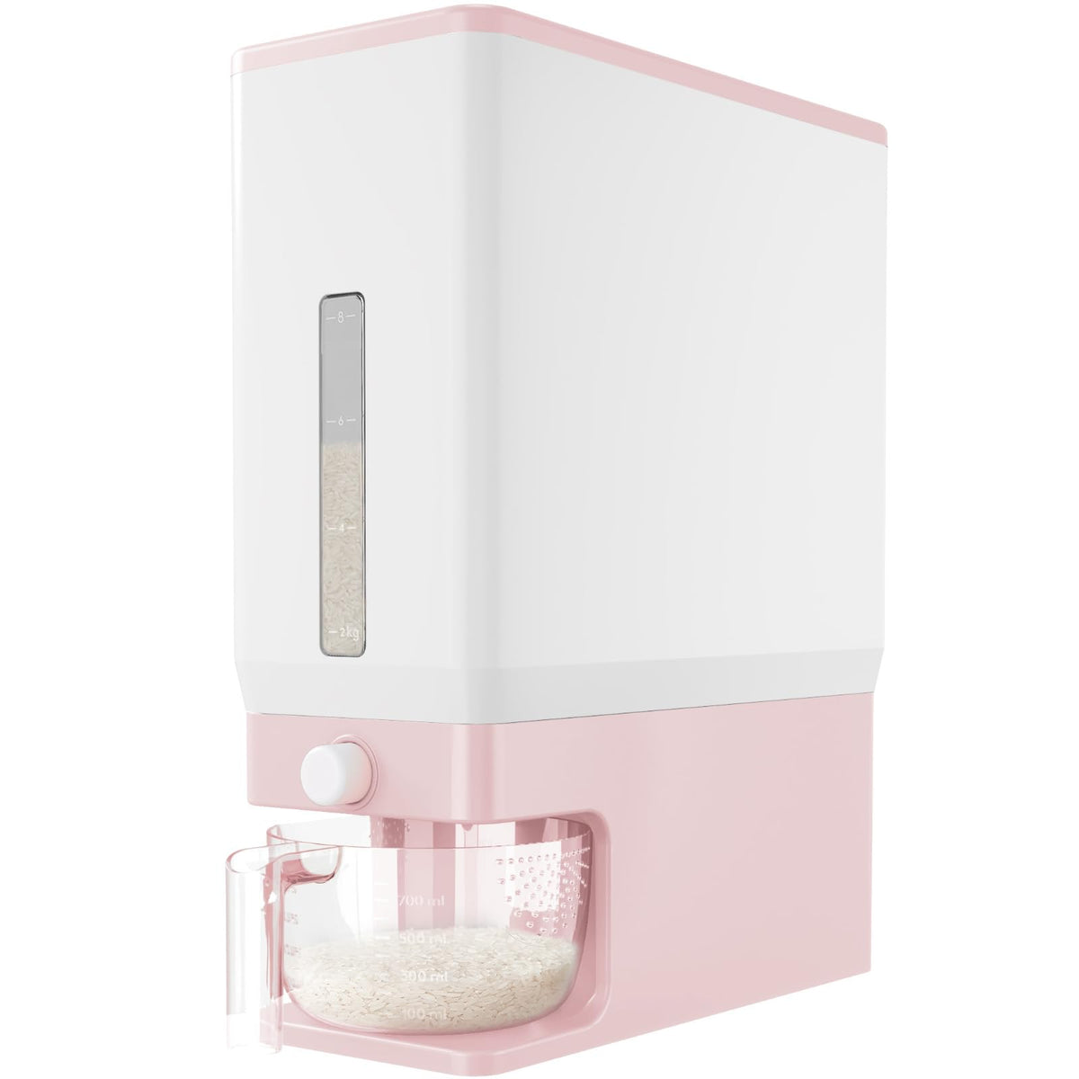 Lifewit Rice Container 26 Lbs, One-Press Dispenser with Measuring Cup