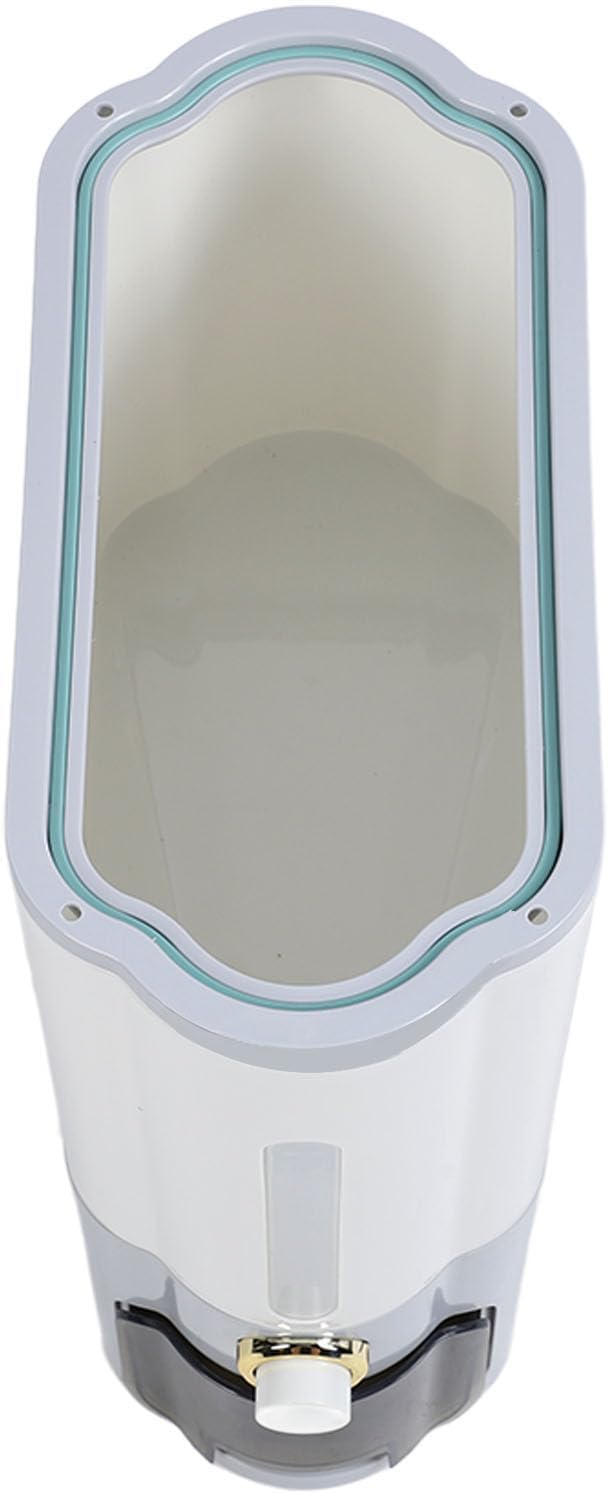 Rice Dispenser with Lid PP 11kg High Temperature Press Type Sealed Rice Storage Container for Grain Beans (Light Grey)