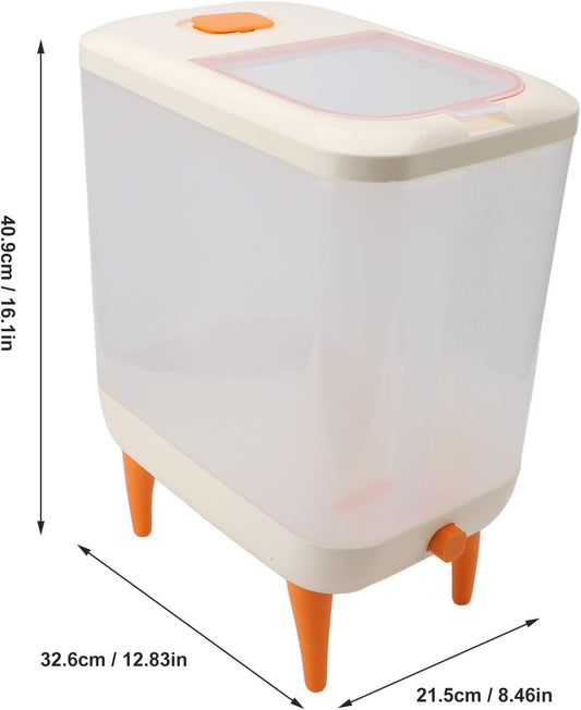 12L Rice Storage Container Plastic Press Type Airtight Rice Bucket Box for Kitchen Food Processing
