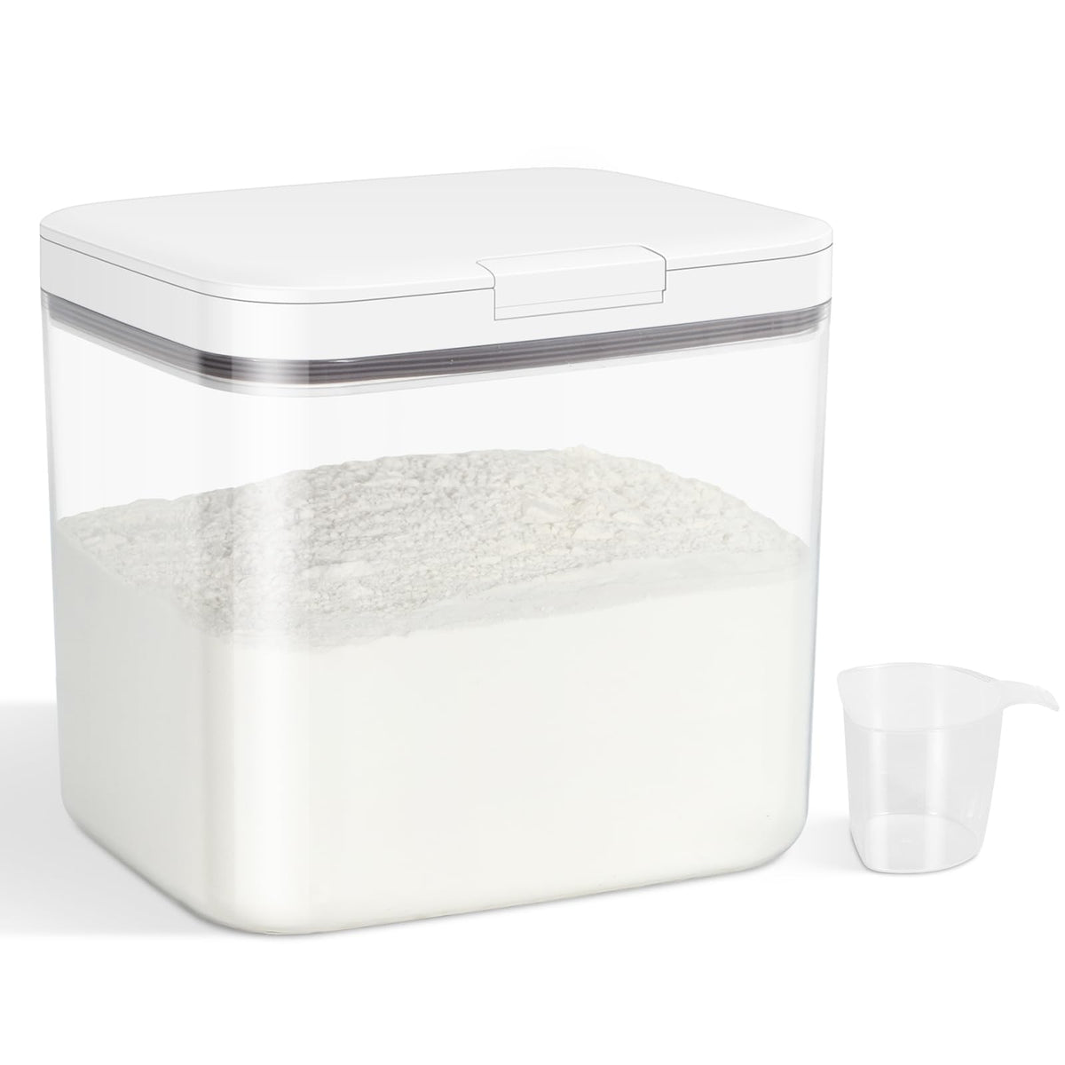 TBMAXS Airtight Rice Container 10 Lbs, Clear Plastic Food Storage Container Bin For Flour Sugar, Dry Food Holder with Easy Locking Lid for Kitchen Pantry Organization and Storage
