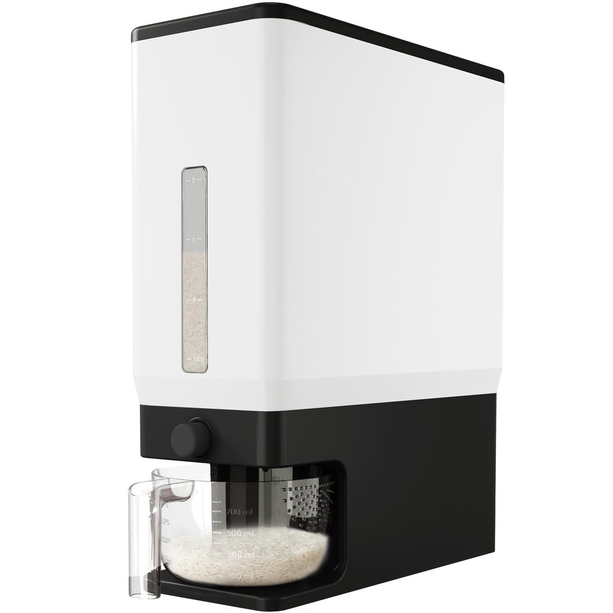Lifewit Rice Container 26 Lbs, One-Press Dispenser with Measuring Cup