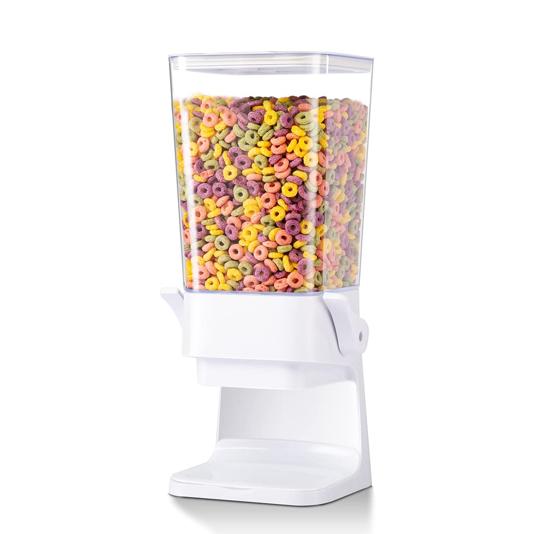 Cereal Dispenser Countertop with Lids, 5L Organization and Storage Containers for Kitchen and pantry, Rice Dispenser for food, Cereal, Beans, Nuts, Snack,Oatmeal, Dog Food, Bird Seed, Black, 3Pc