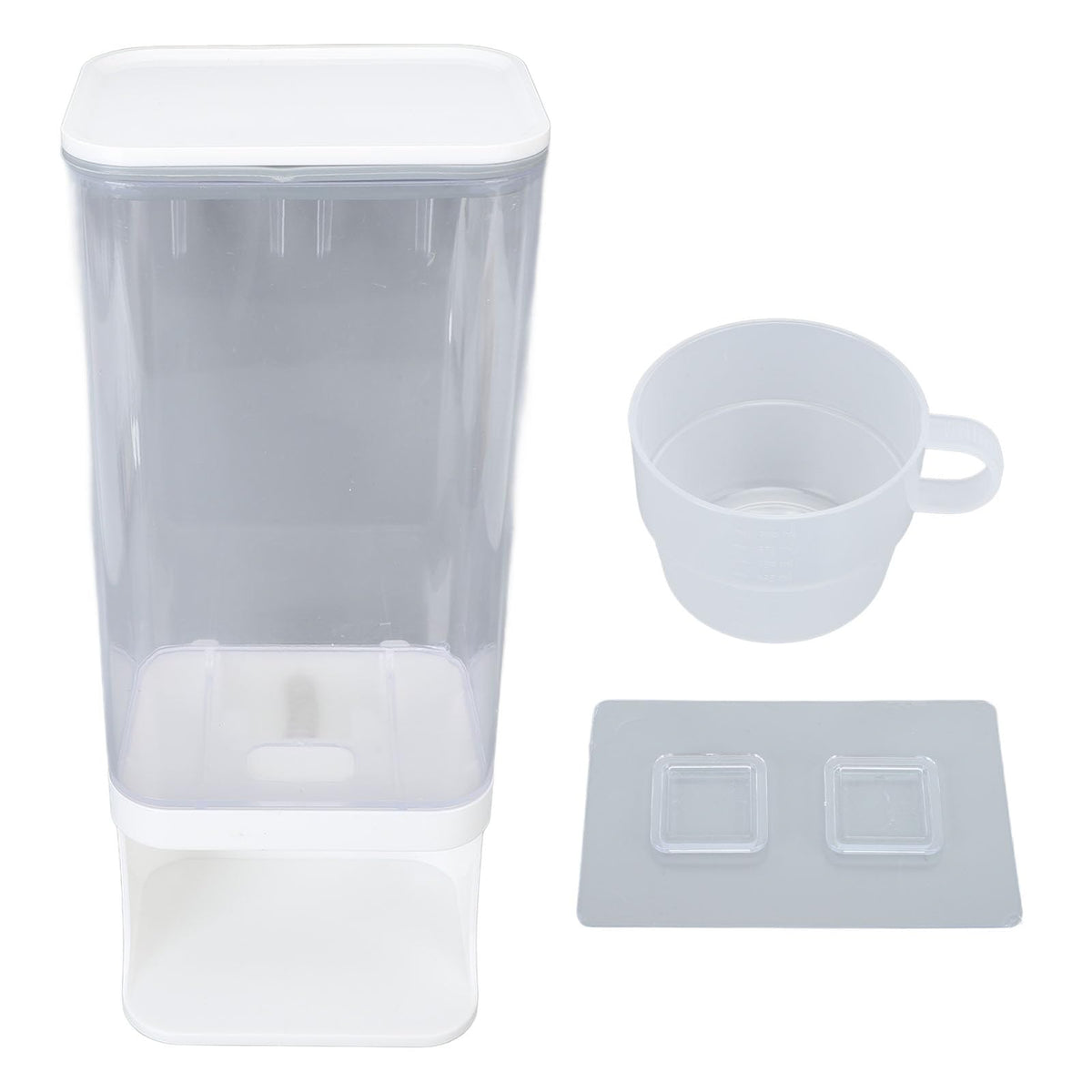 Rice Container Airtight Storage Dispenser Press Type Kitchen Supplies for Home Use (Medium: Approx. 17.6x16.2x10cm / 6.93x6.38x3.94in)