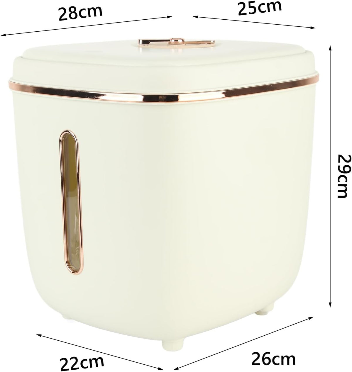 Fdit Large Rice Storage Container, 11kg Press Type Canister with Measuring