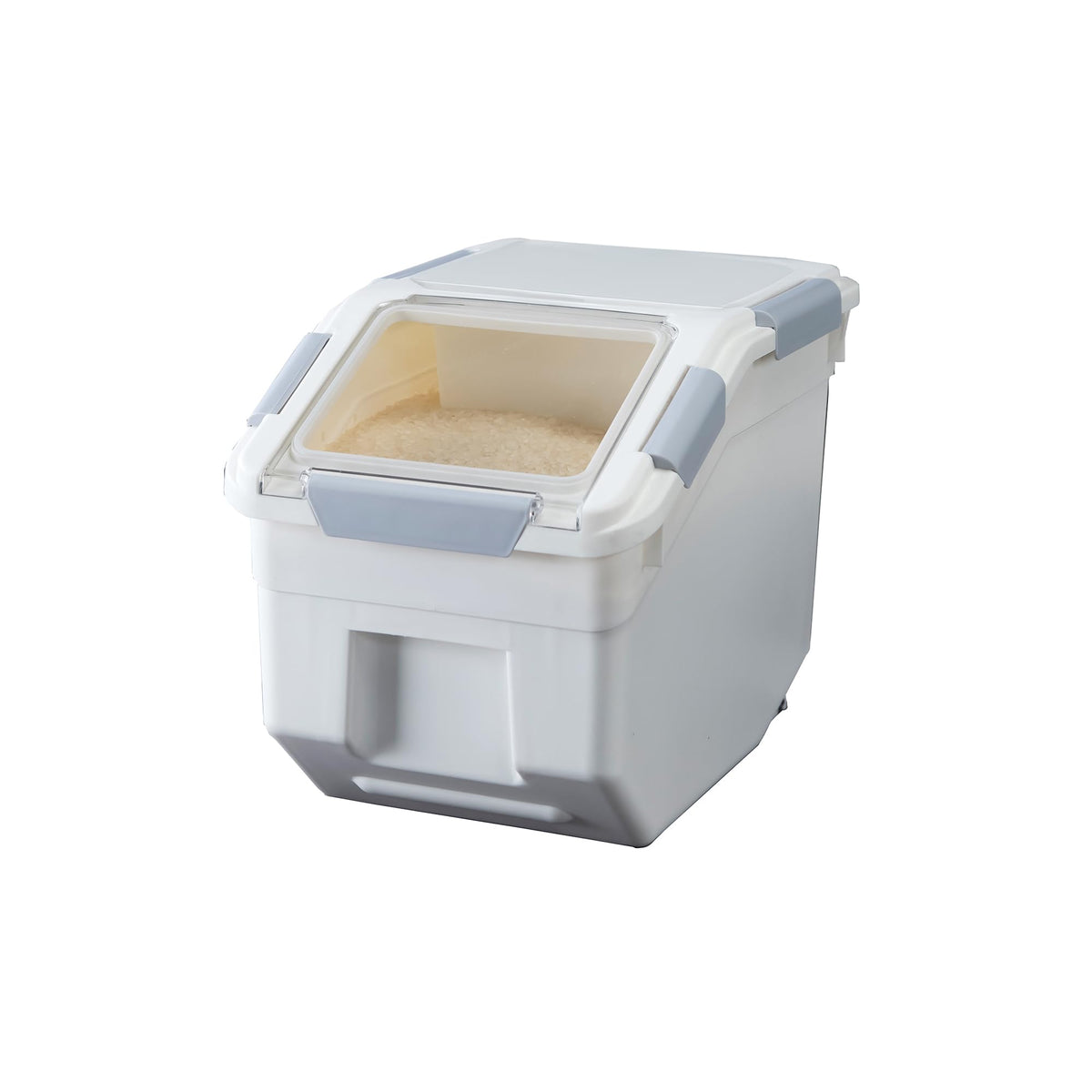 HANAMYA 15 Liter / 30 lbs Rice Storage Container with Measuring Cup, BPA free, For Rice | Grain | Pet Food | Flour, 2 count, White