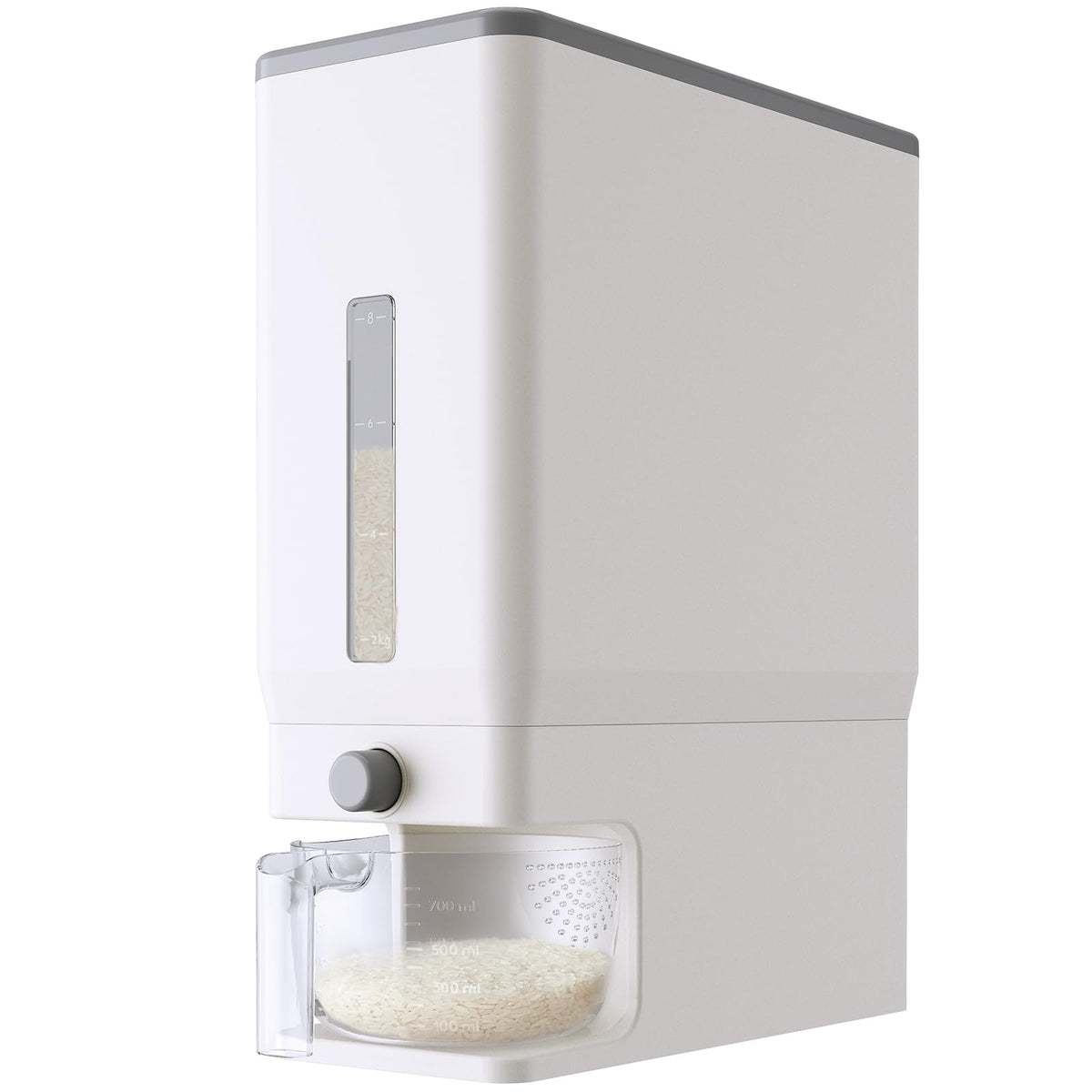 Lifewit Rice Container 26 Lbs, One-Press Dispenser with Measuring Cup