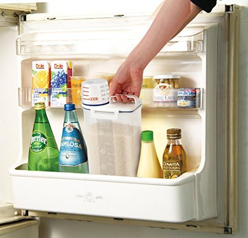 Asvel 7509 Rice Container Bin with Pour Spout Plastic Clear 2KG（White）