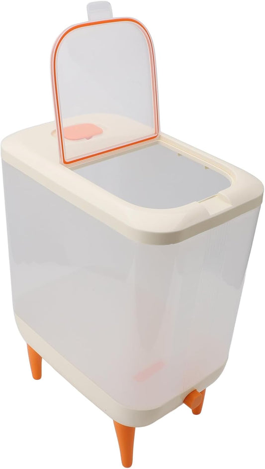 12L Rice Storage Container Plastic Press Type Airtight Rice Bucket Box for Kitchen Food Processing