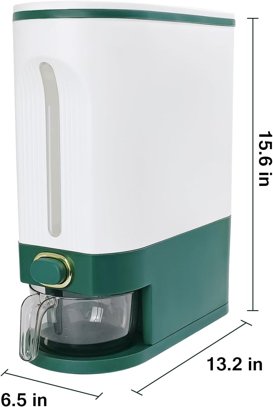 25 Lbs Rice Dispenser,One-Touch Rice Storage with Measuring Cup and Lids