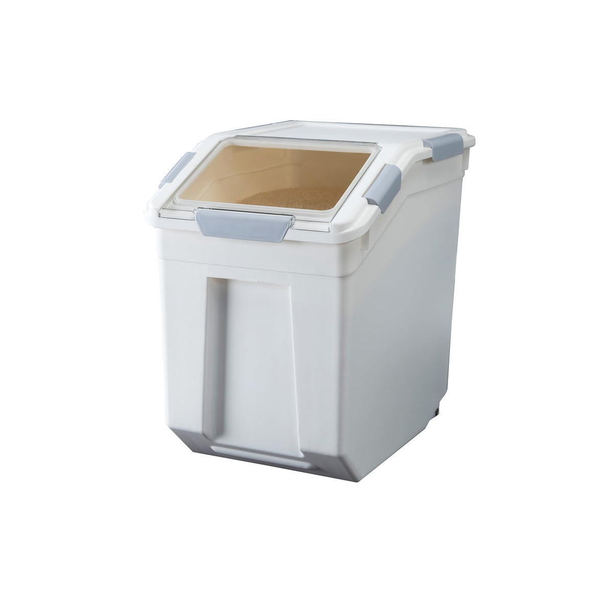 HANAMYA 15 Liter / 30 lbs Rice Storage Container with Measuring Cup, BPA free, For Rice | Grain | Pet Food | Flour, 2 count, White