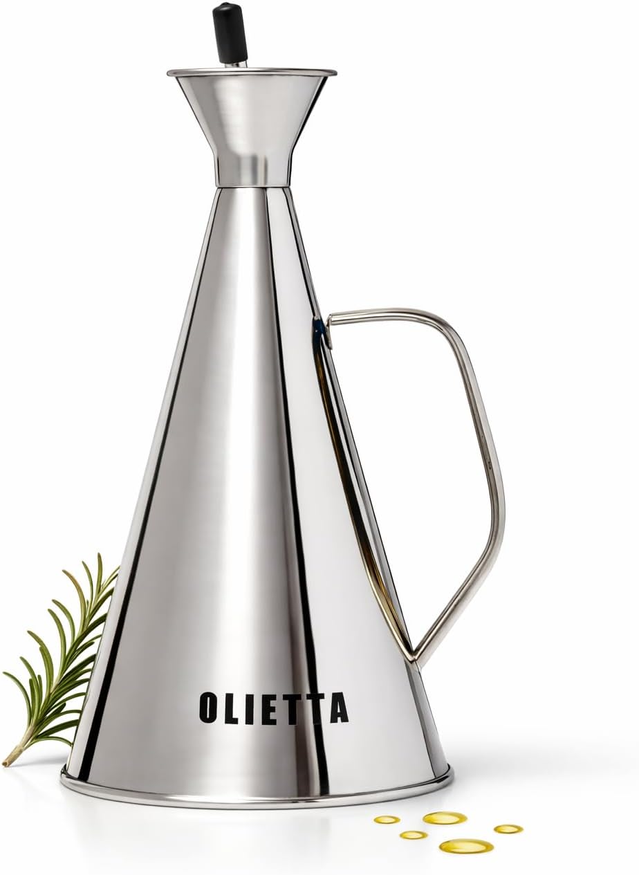 Olive Oil Dispenser Bottle, Stainless Steel Non-Drip Pourer 17 fl oz