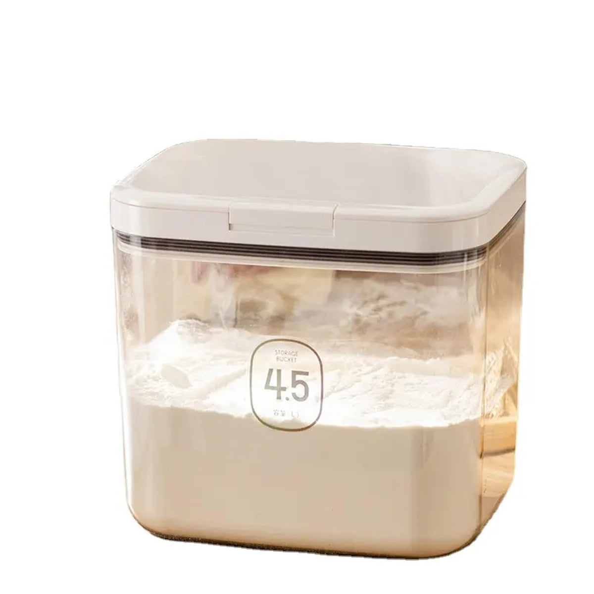 Airtight Rice Storage Bin Flour Storage Container 10 Lbs/5.81Qt, Clear Food Container with Measuring Cup Airtight Lid for Kitchen Pantry Organization and Storage