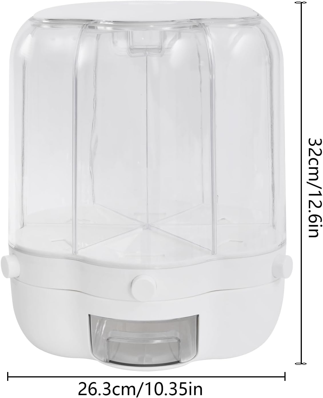 360° Rotating Grain Dispenser with 6 Grids, 27lbs Large Capacity Grain Dispenser Rotating Kitchen Storage Containers With Sealed Lid for Cereals, Oatmeal and Candy