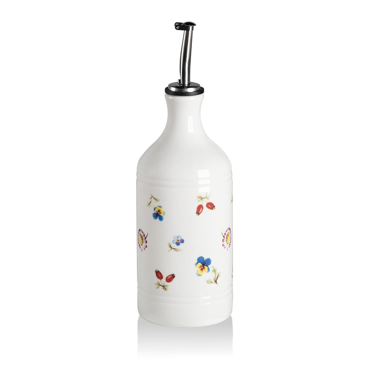 Sweejar Ceramic Olive Oil Dispenser Bottle, Opaque Oil Cruet Protects Oil to Reduce Oxidation, Suitable for Storage Oil, Vinegar, Coffee Syrups & Other Liquids, Pack of 1, 15.5 Fl Oz (White)