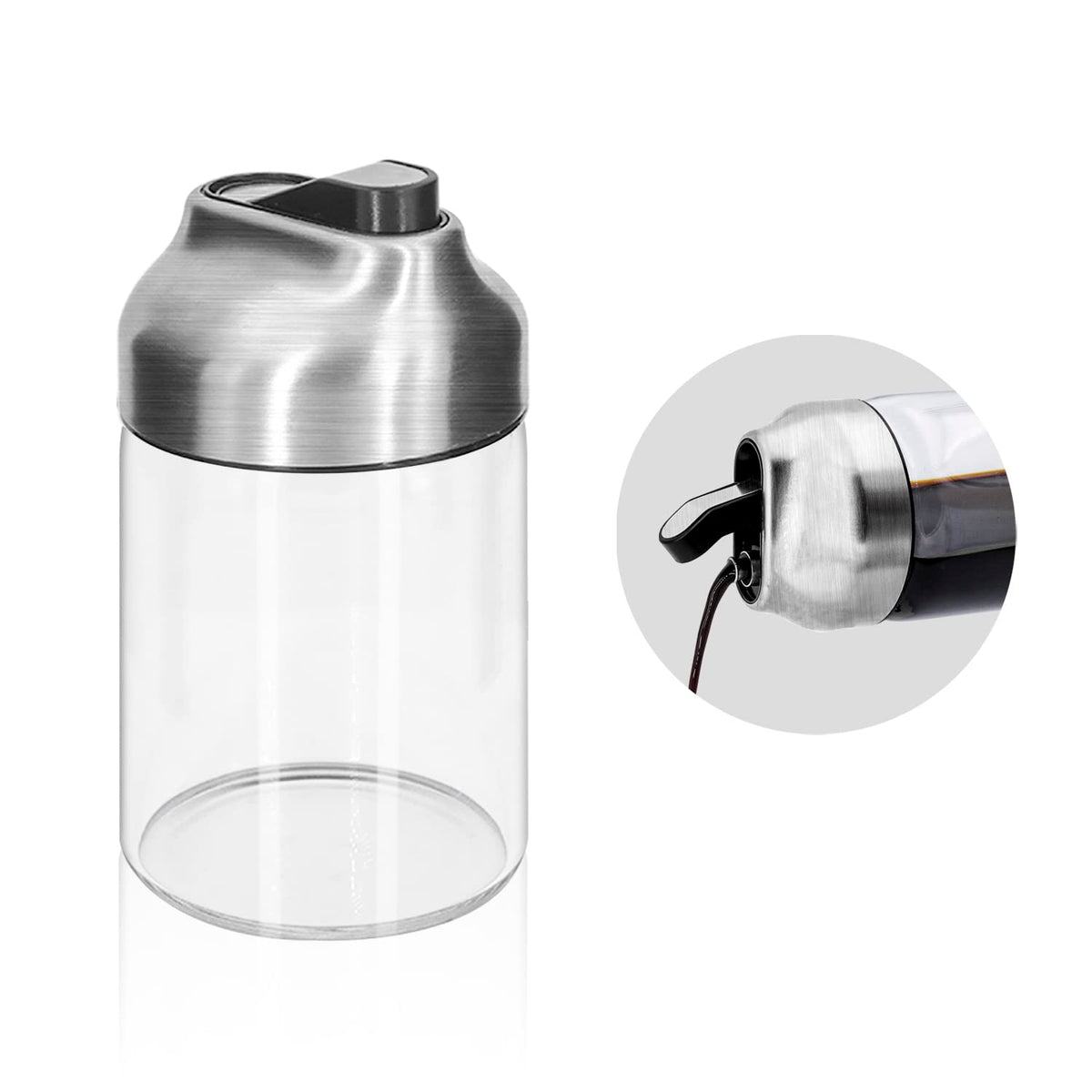 Aelga Olive Oil Dispenser - 14 OZ Glass Oil and Vinegar Dispenser Bottles Set for Kitchen No Drip-Set of 2