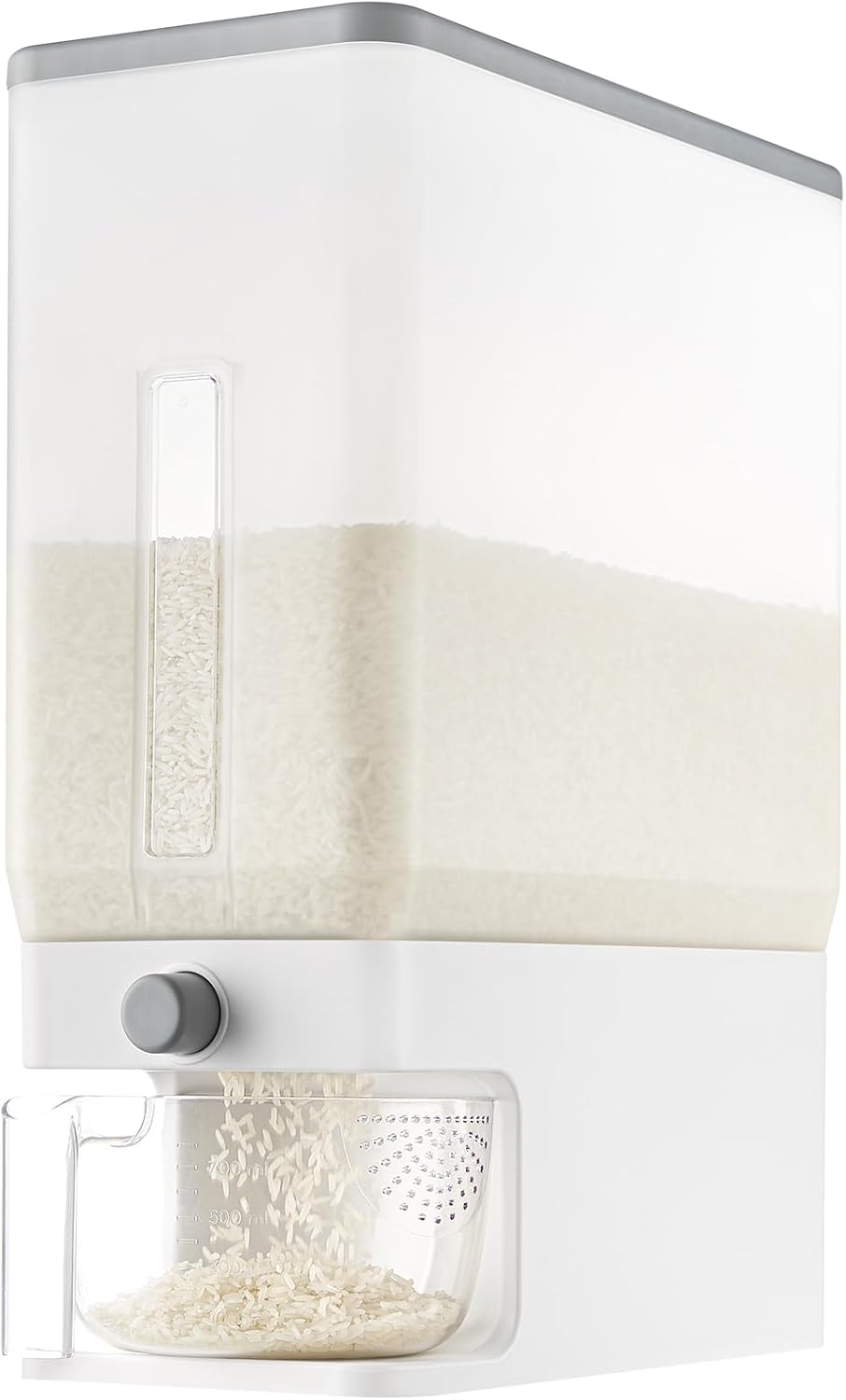Lifewit Rice Container 26 Lbs, One-Press Dispenser with Measuring Cup