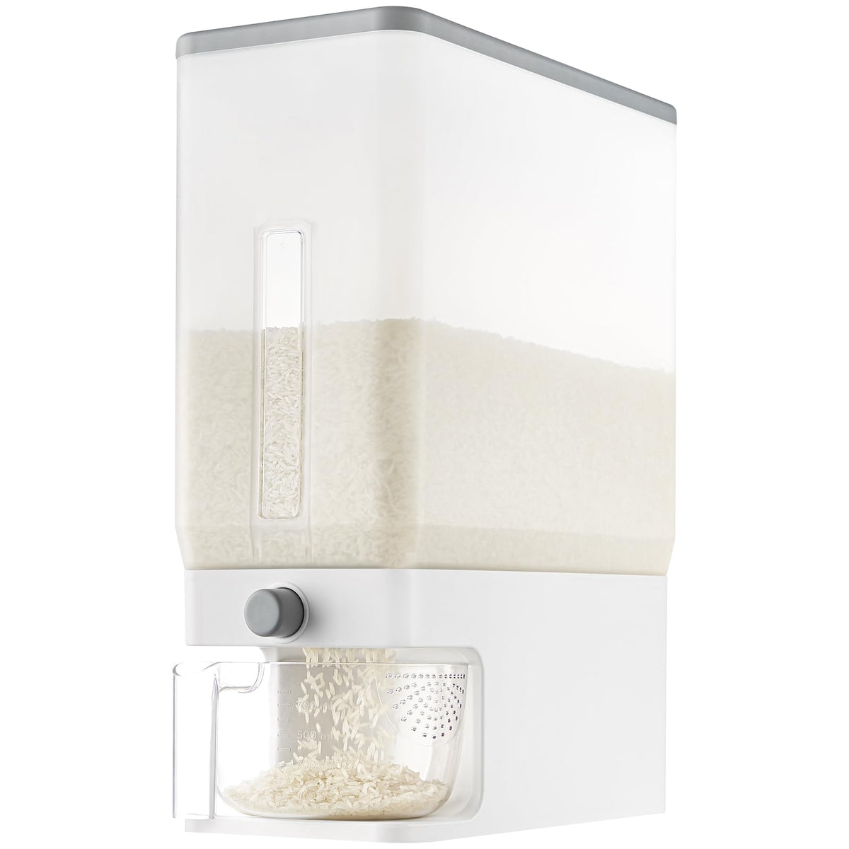 Lifewit Rice Container 26 Lbs, One-Press Dispenser with Measuring Cup