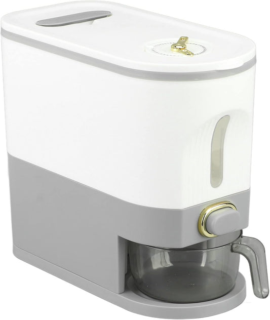 Rice Dispenser, Transparent Sealed Press Type Grain Storage Box, Rice Storage Bin for Kitchen, Large Grain Container Storage for Home Kitchen Pantry Rice Soybean (S)
