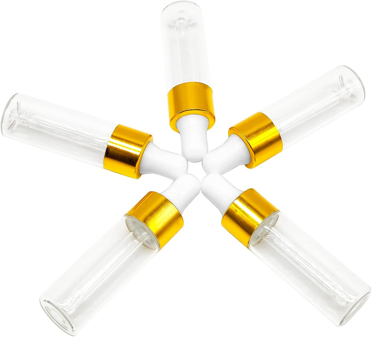 50PCS Transparent Sample Dropper Bottles, 5ml Mini Essential Oil Dropper Bottles, Perfume Bottles with 2 Plastic Droppers for Travel Test Samples