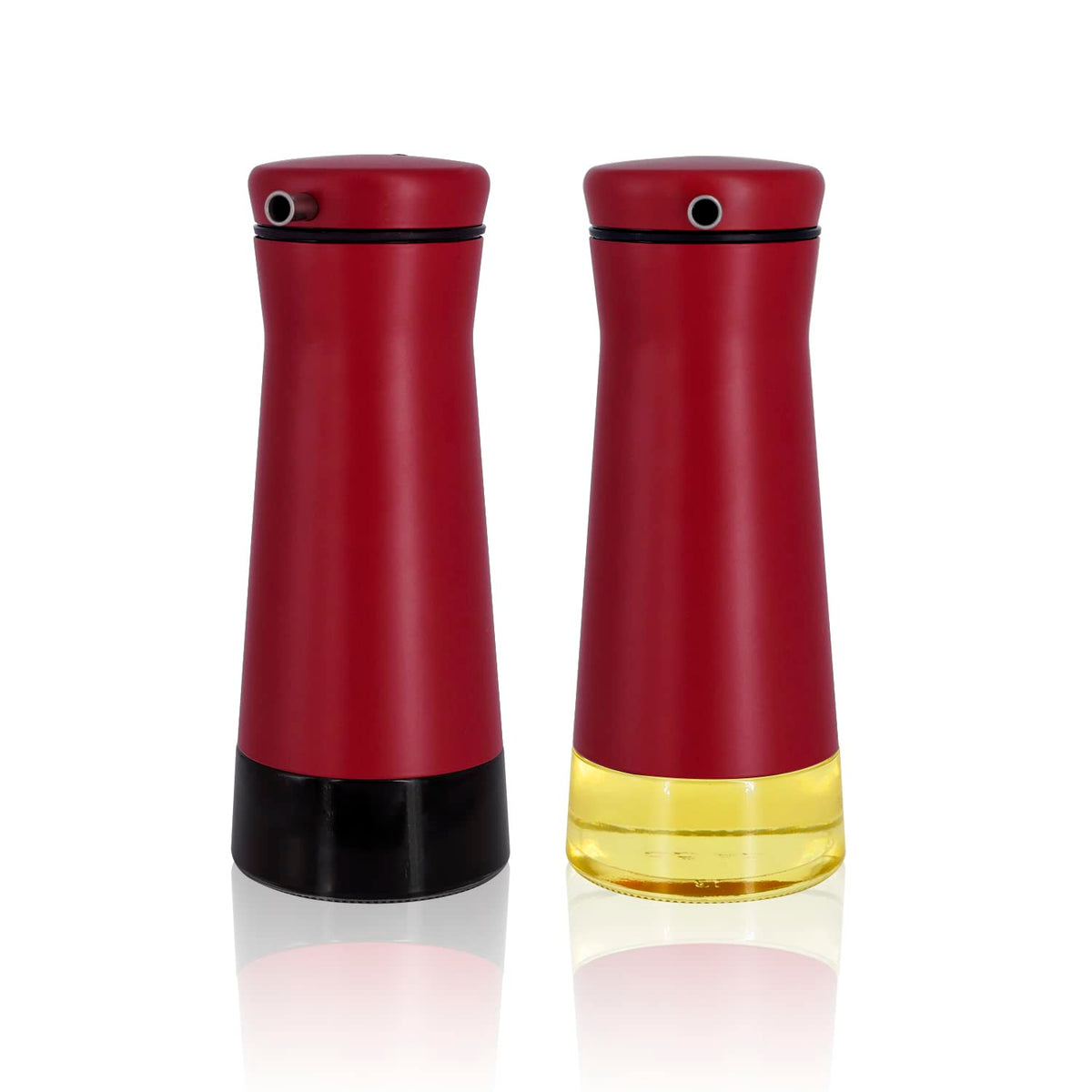 Aelga Olive Oil And Vinegar Dispenser Set -2 Pack Elegant Stainless Steel Oil Dispenser Set- Vinegar Bottle for Kitchen with No-Drip