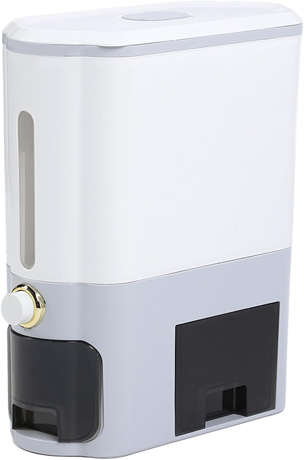 Rice Dispenser with Lid PP 11kg High Temperature Press Type Sealed Rice Storage Container for Grain Beans (Light Grey)