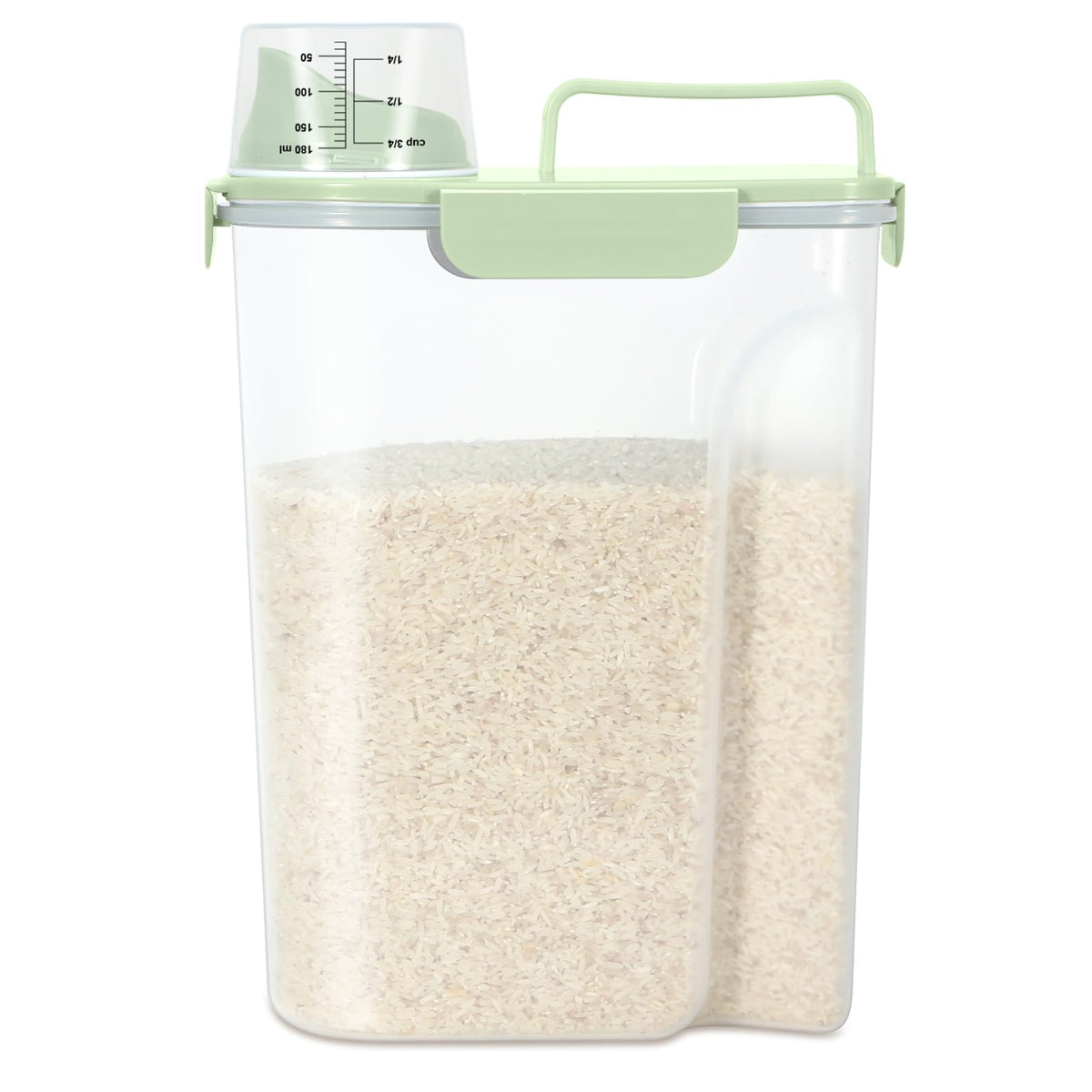 TBMax Rice Storage Container 3 to 5 Lbs - Small Pet Dog Cat Food Container Dispenser with Easy Pouring Spout & Cup, Portable Cereal Container for Small Spaces, Travel, or Daily Use