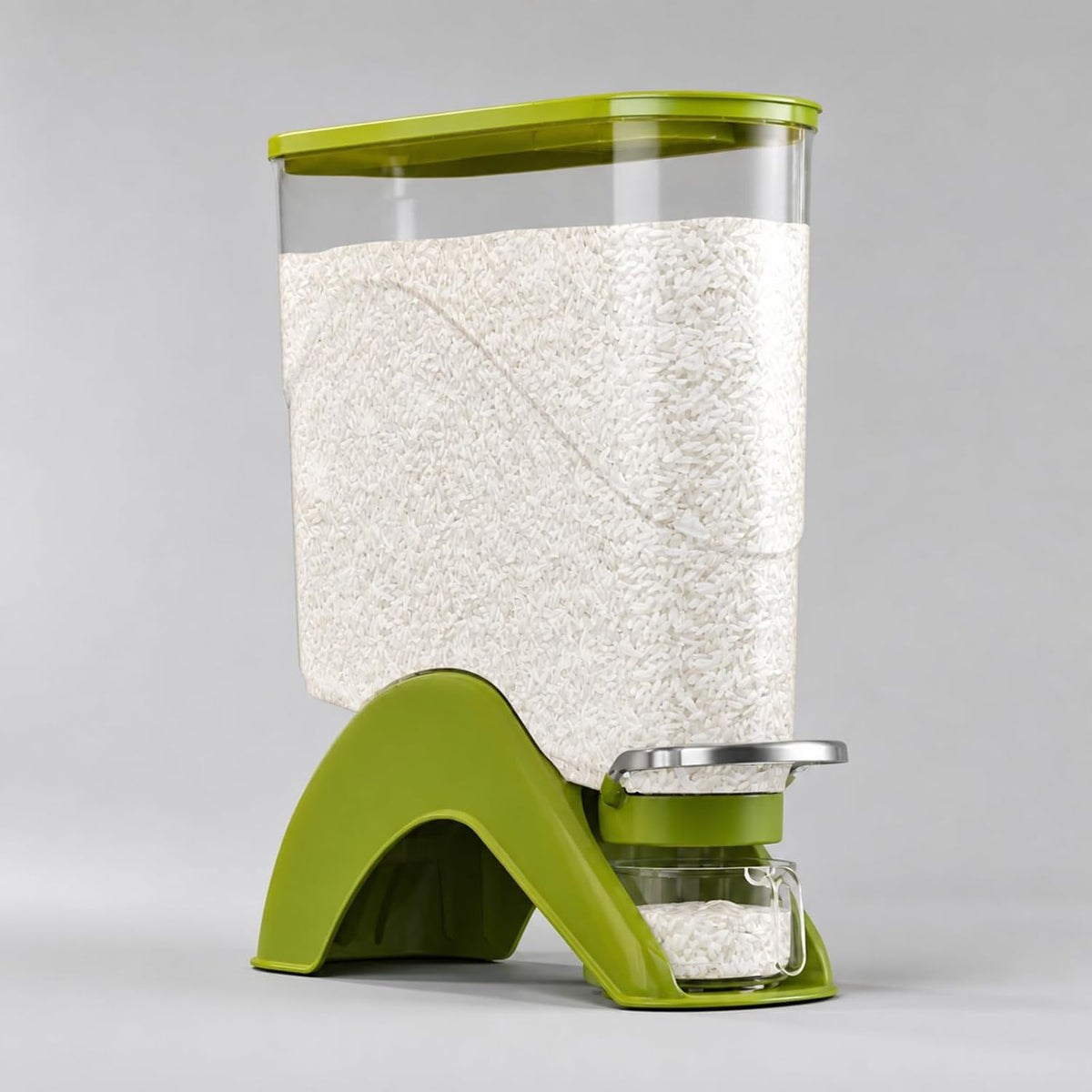 Baoblaze Airtight Grain Dispenser with Receptacle, Large, Green