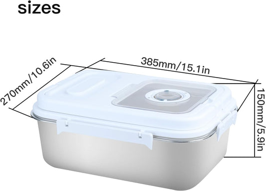 15Lbs Airtight Rice Container with Flip Lid, Stainless Steel Food Storage Container with Date Tracker, Measuring Cup and Spoon, 7.5L Portable Kitchen Pantry Bin for Flour Grain Sugar - Silver