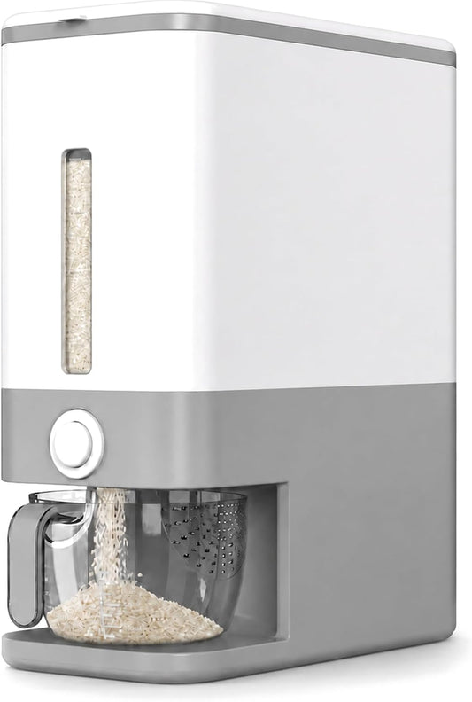 Proarea Rice Dispenser Rice Container 25 Lbs with Measuring Cup