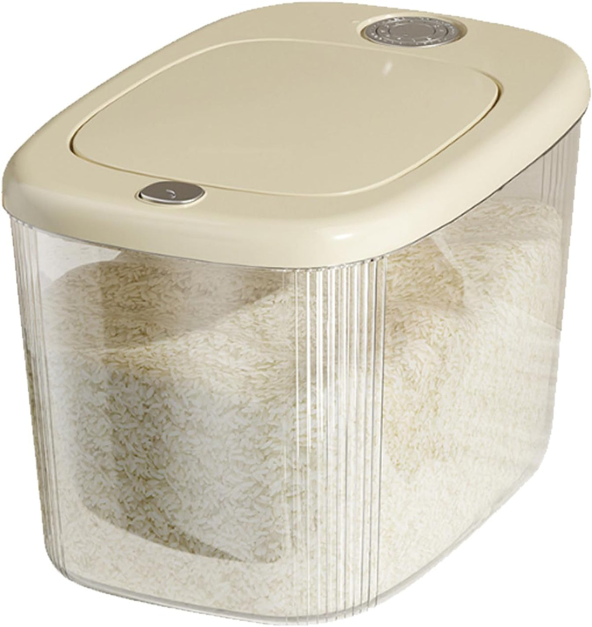 Airtight Rice Container Press Seal Lid PP Large Capacity 24x35.5x25cm Grain Storage Bin for Home Kitchen