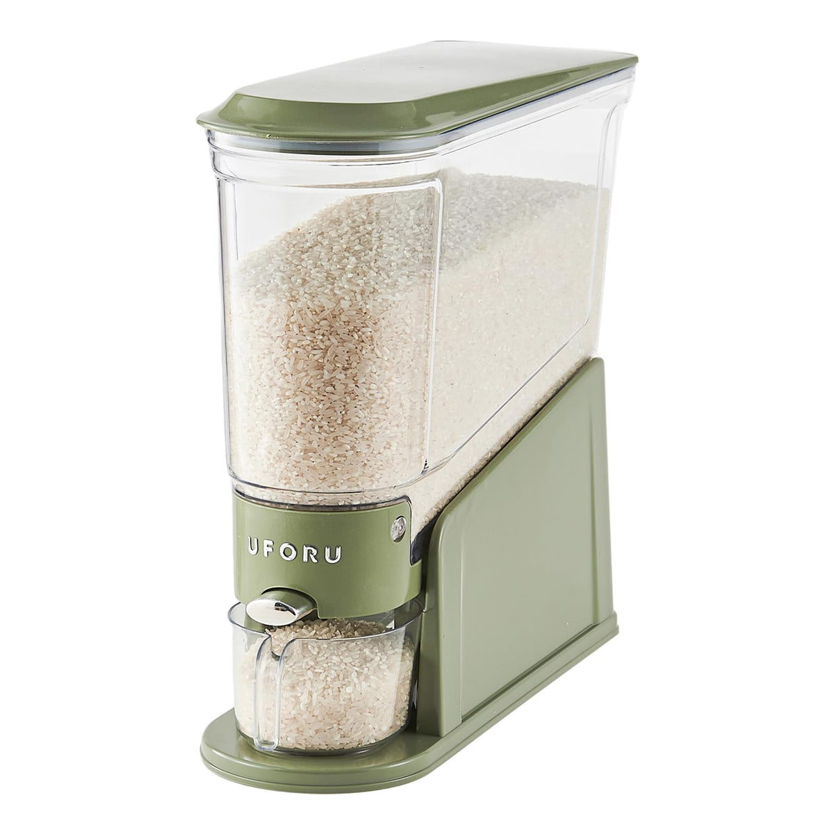 UFORU Slim Rice Dispenser 11 LB,Clear Rice Storage for Small Spaces